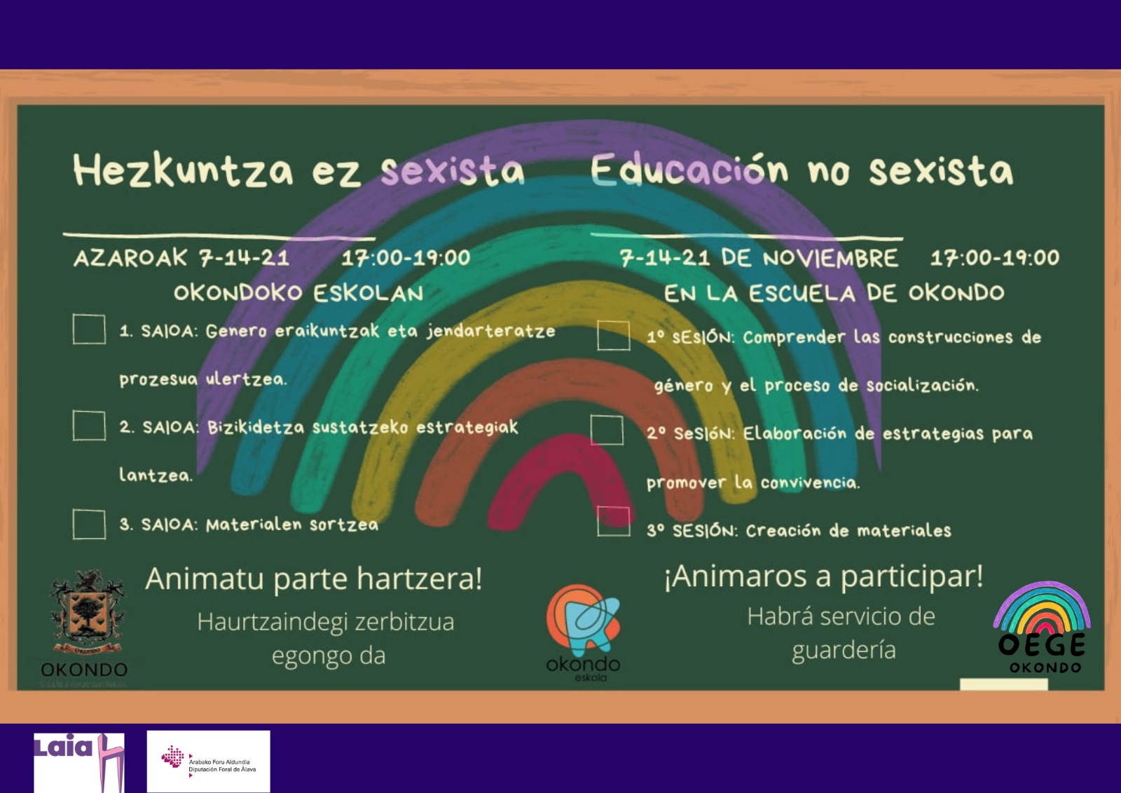 EDUCACIÓN NO SEXISTA. 7-14-21 DE NOVIEMBRE